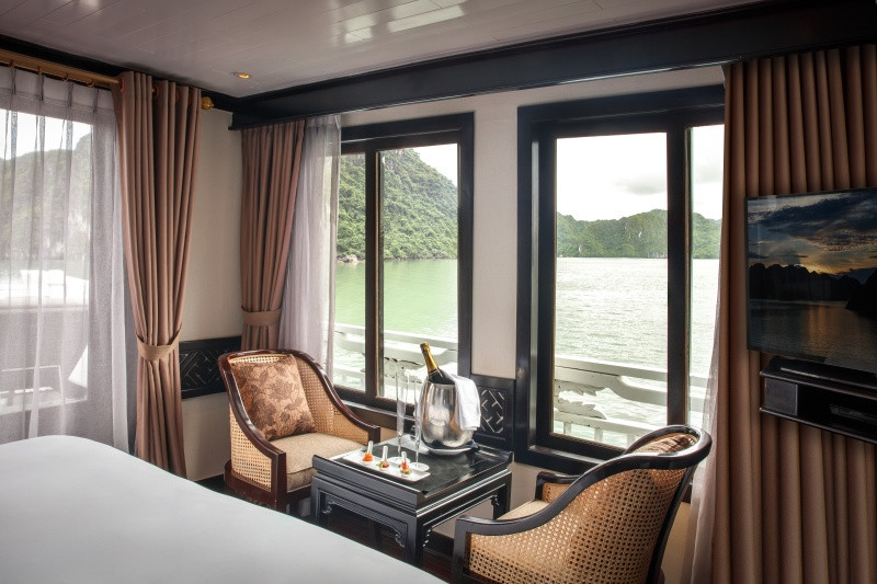There's an array of cabin and suite options to spend the night during your Halong Bay overnight cruise