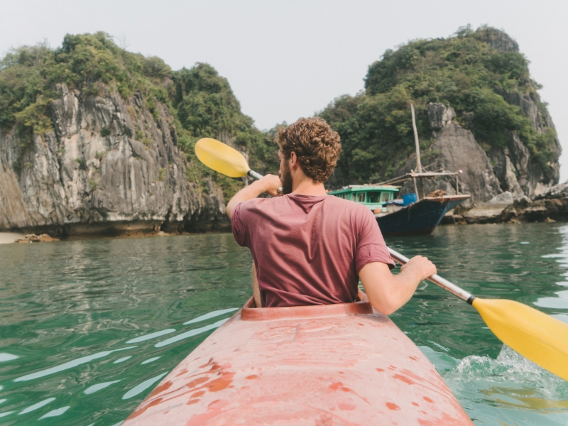 Experiencing the Serenity of Sunset Kayaking in Halong Bay