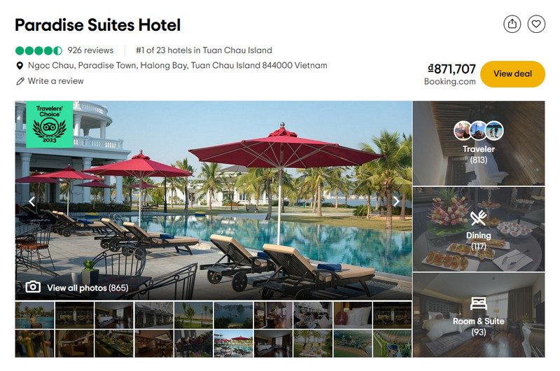 This superb hotel has the TripAdvisor stamp of approval in 2023.